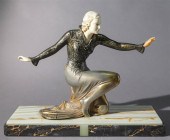 ART DECO STYLE PATINATED METAL