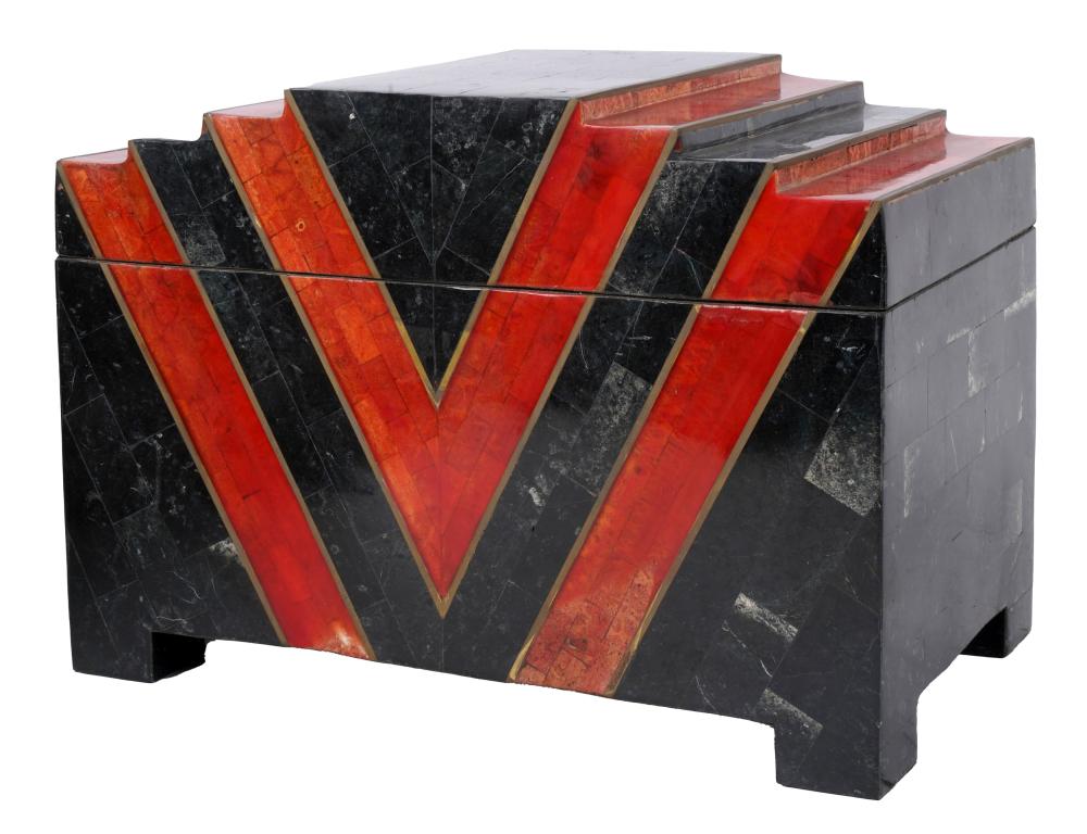 ART DECO-STYLE RED AND BLACK