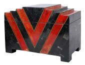 ART DECO-STYLE RED AND BLACK S