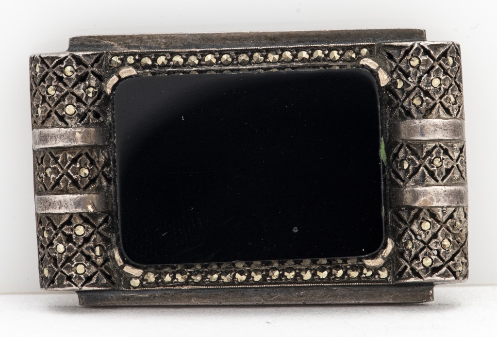 ART DECO STYLE SILVER ONYX