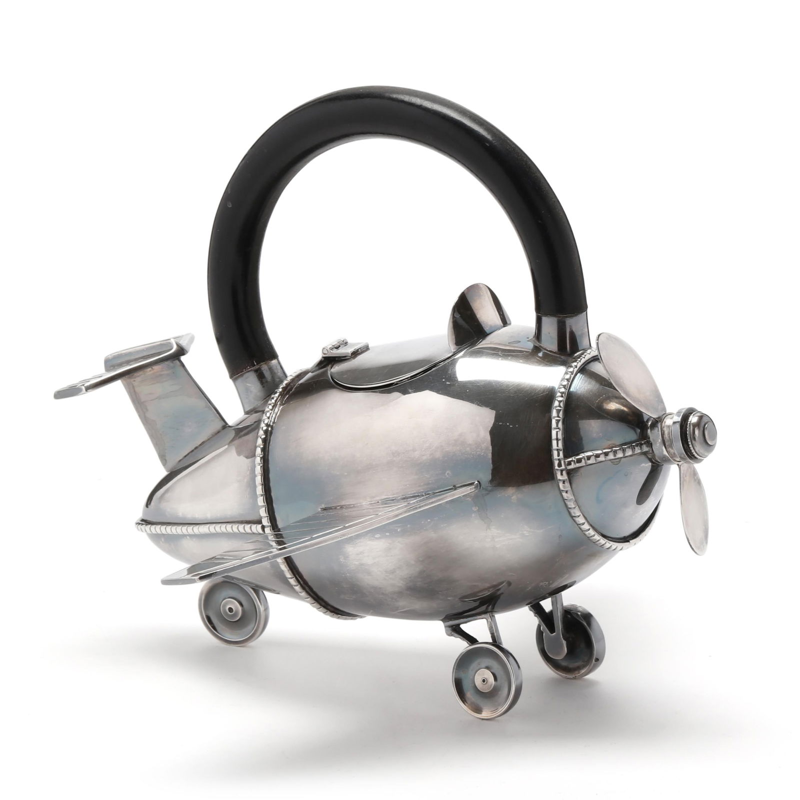 ART DECO STYLE SILVER-PLATED TEAPOT