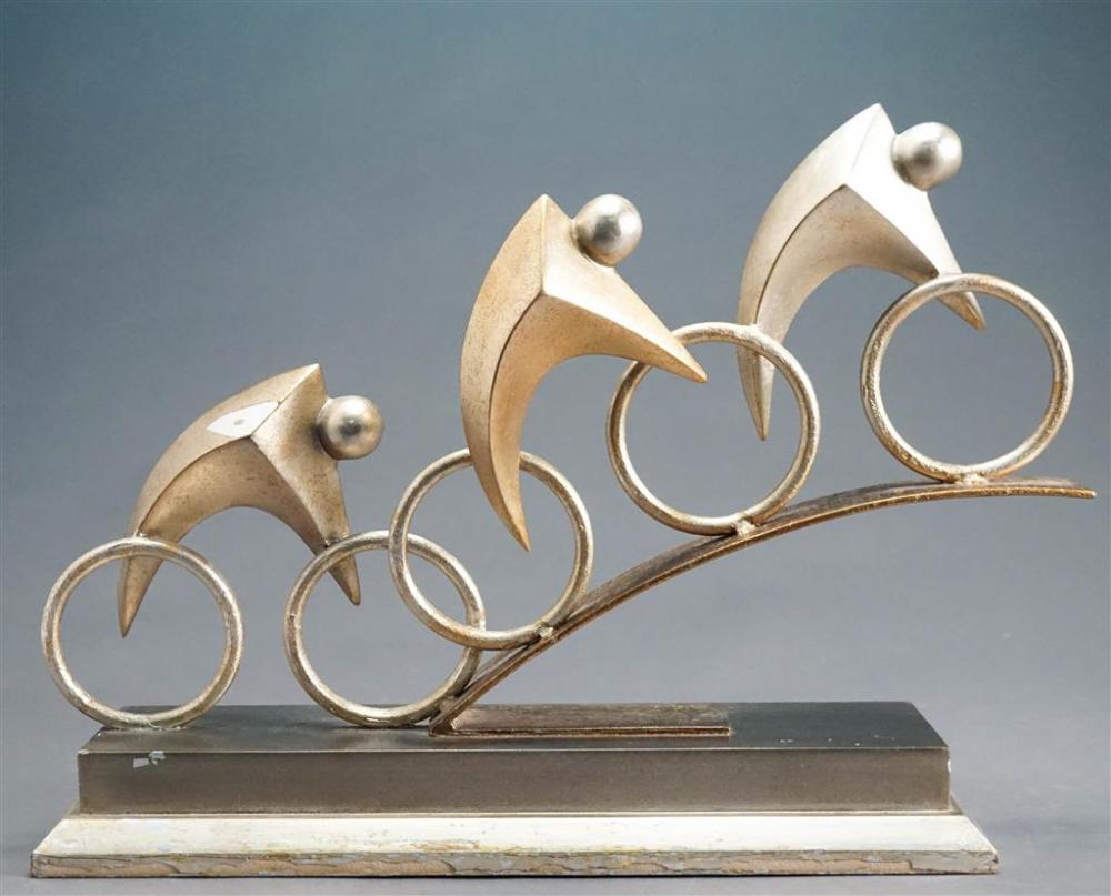 ART DECO STYLE SILVERED METAL AND