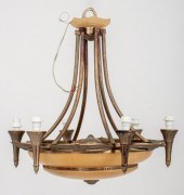 ART DECO STYLE SIX LIGHT CHAND