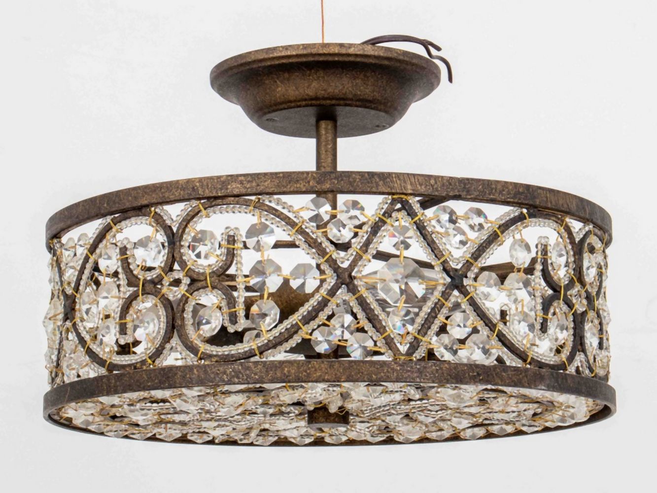 ART DECO STYLE STEEL AND CRYSTAL