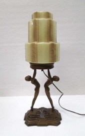 ART DECO STYLE TABLE LAMP, PAI
