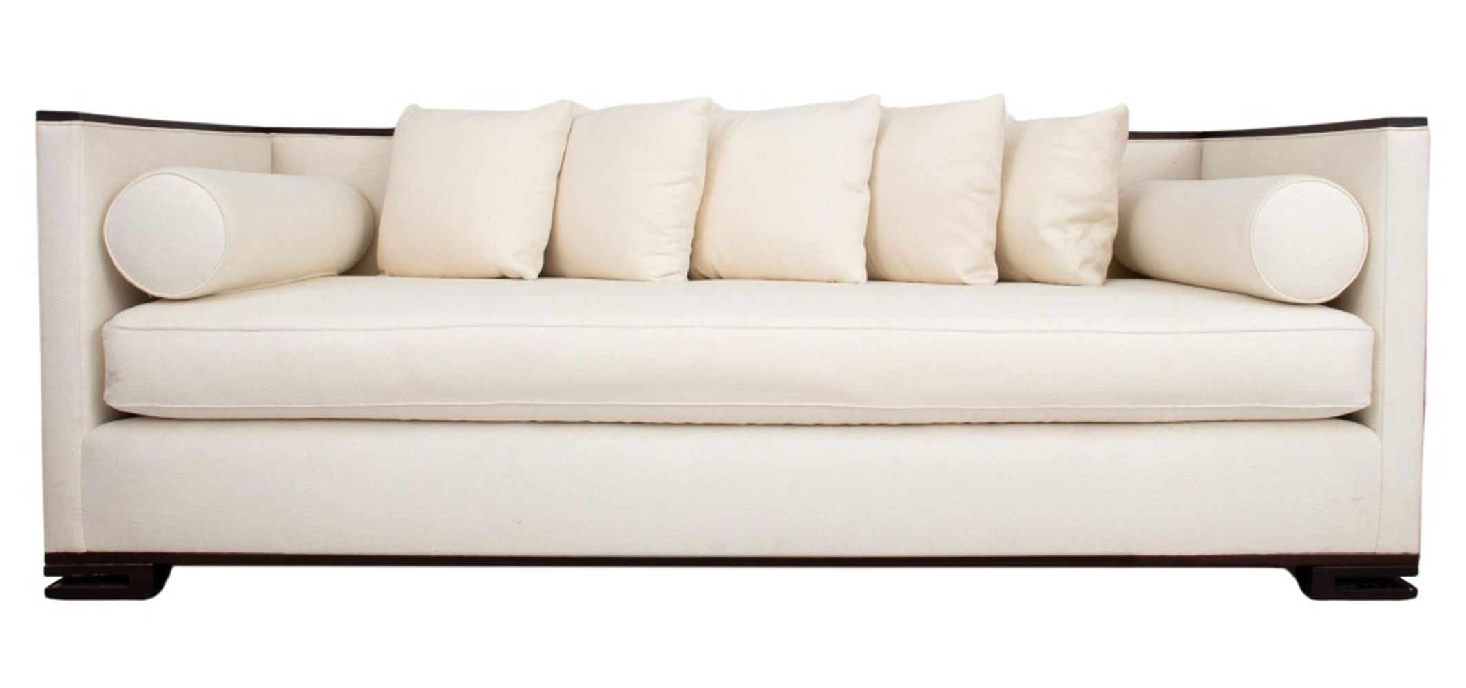 ART DECO STYLE UPHOLSTERED MAHOGANY
