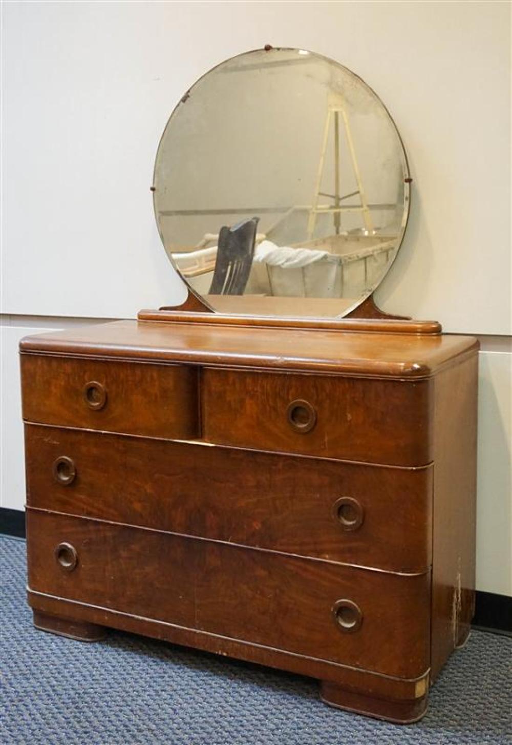 ART DECO STYLE WALNUT CHEST OF