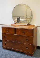 ART DECO STYLE WALNUT CHEST OF