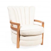 ART DECO-STYLE WALNUT CLUB CHA