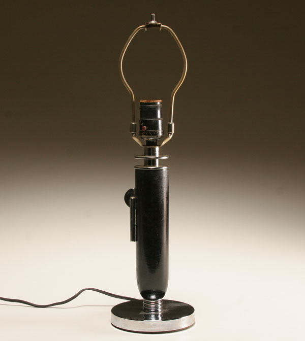 Art Deco table lamp with chrome