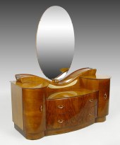 ART DECO TAMBOUR VANITY WITH M