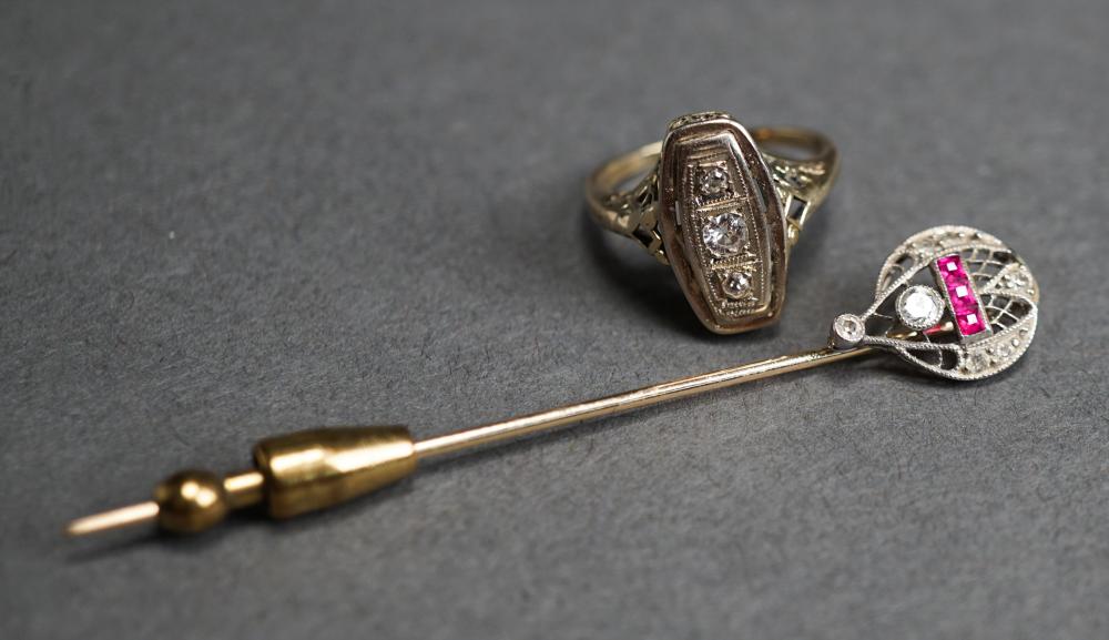 ART DECO TESTED 10-KARAT WHITE-GOLD