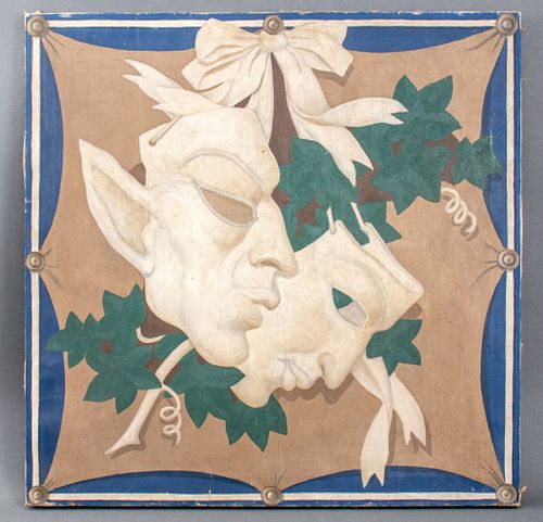 ART DECO THEATER MASKS &AMP; IVY