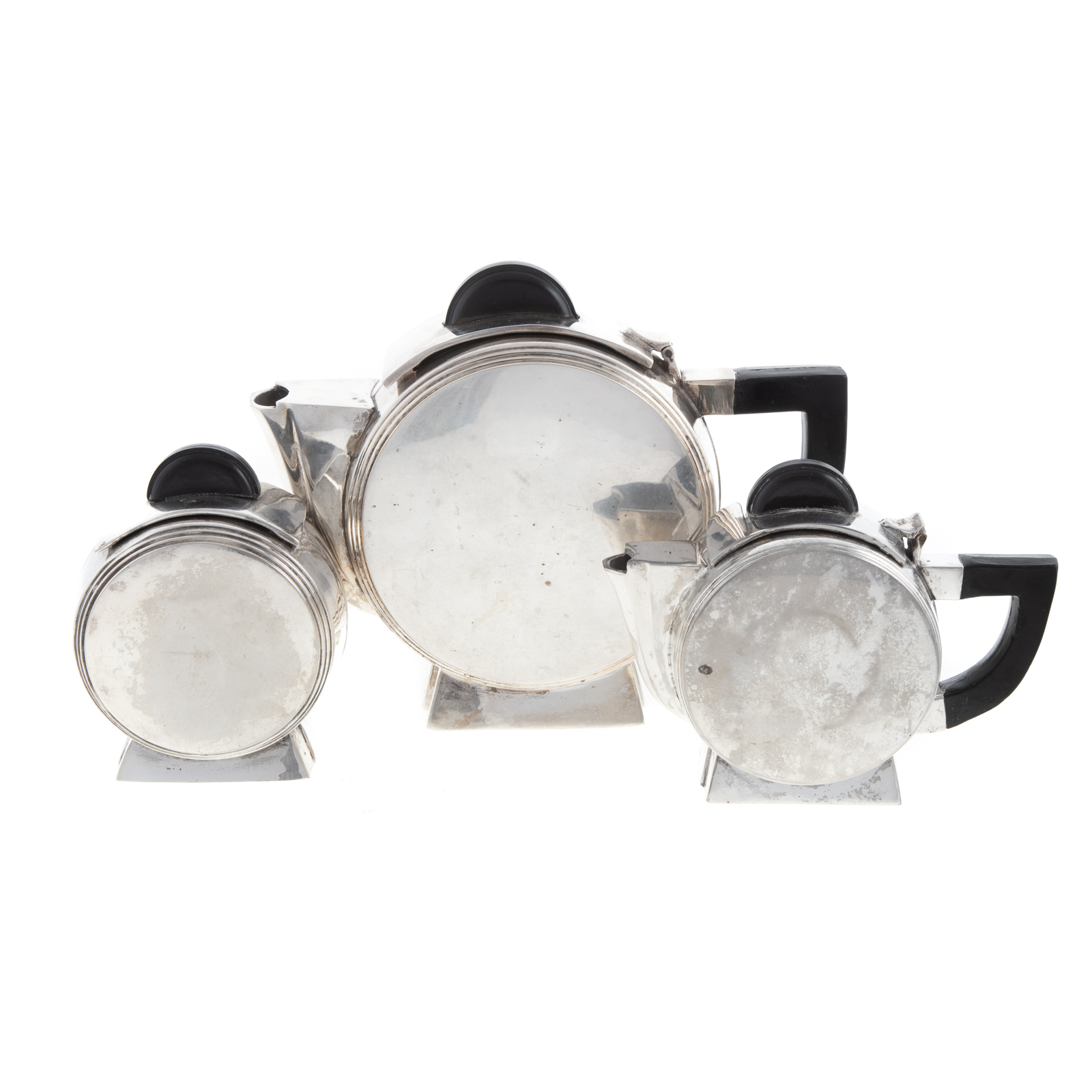 ART DECO THREE PIECE SILVER PLATE
