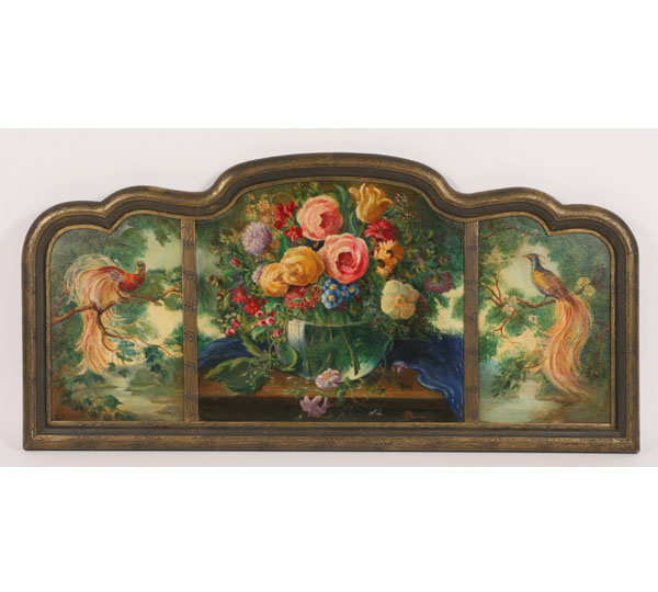 Art Deco tryptich painting with