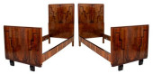 ART DECO VENEERED TWIN BEDS, 1
