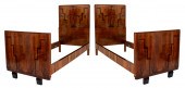 ART DECO VENEERED TWIN BEDS, 1