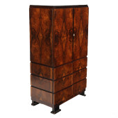 ART DECO WALNUT BURL WOOD DRES