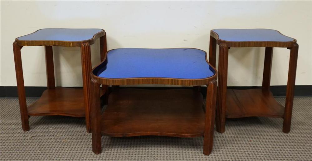 ART DECO WALNUT MIRRORED TOP