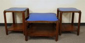 ART DECO WALNUT MIRRORED TOP T