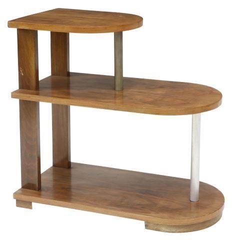ART DECO WALNUT THREE-TIER SIDE