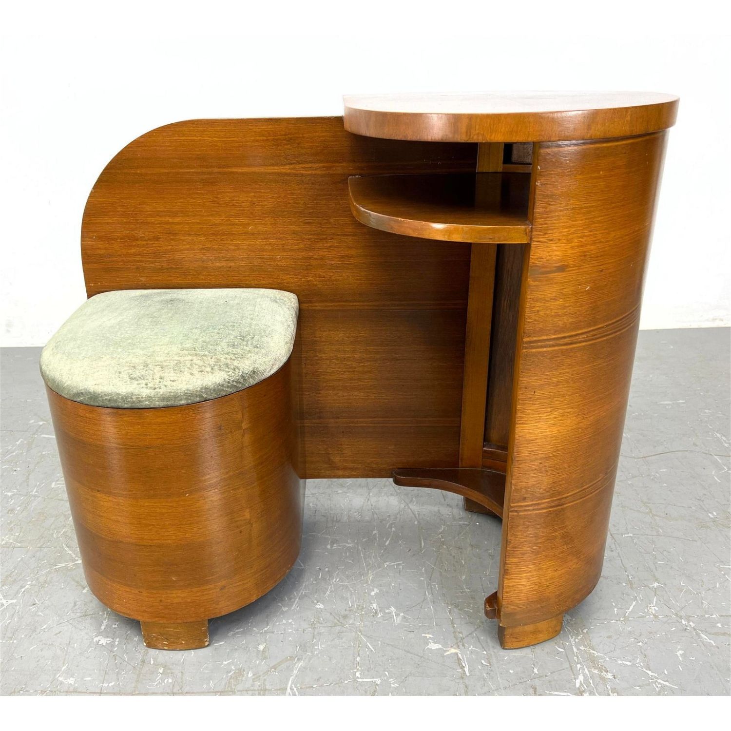 Art Deco Walnut Vanity with Built
