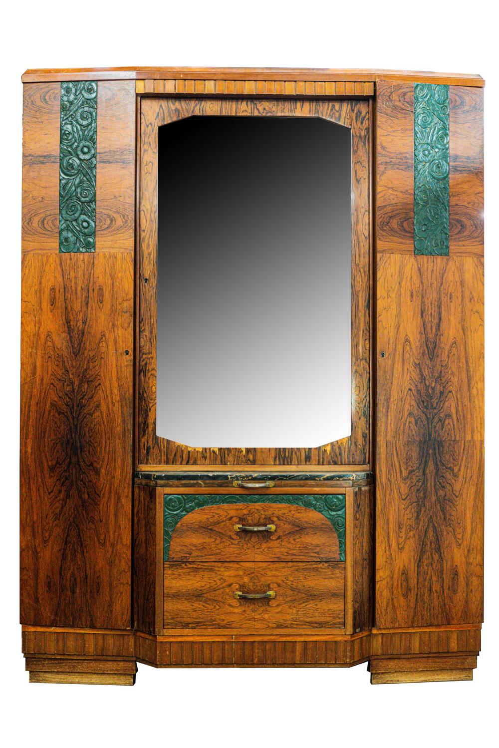 ART DECO WALNUT WARDROBE