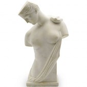 ART DECO WHITE MARBLE BUSTDESC