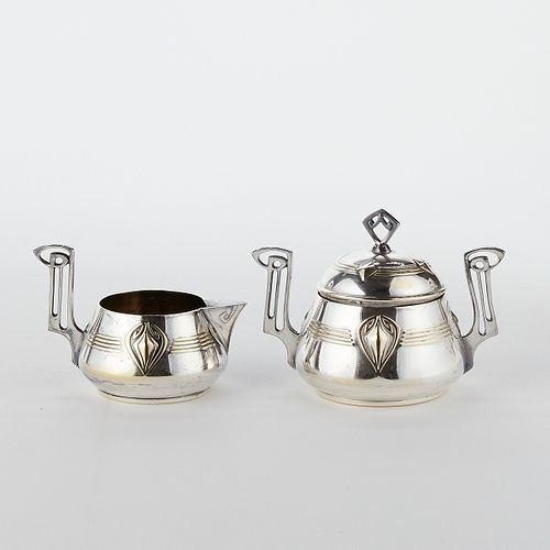 ART DECO WMF SUGAR BOWL & CREAMER