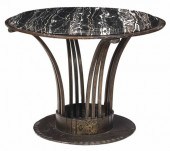 ART DECO WROUGHT IRON AND MARB