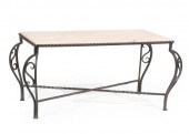 ART DECO WROUGHT IRON AND ONYX