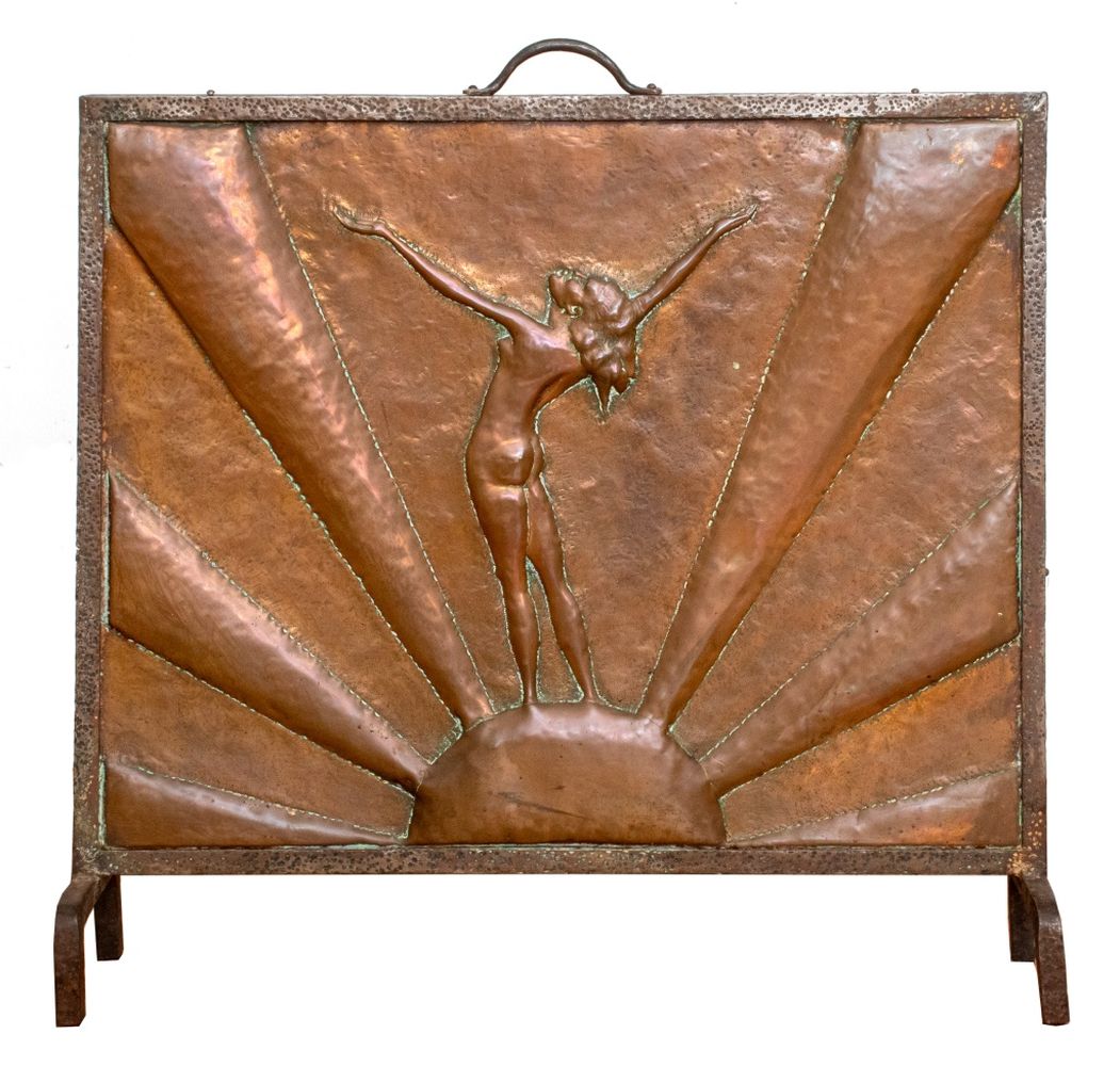 ART DECO WROUGHT IRON AND COPPER
