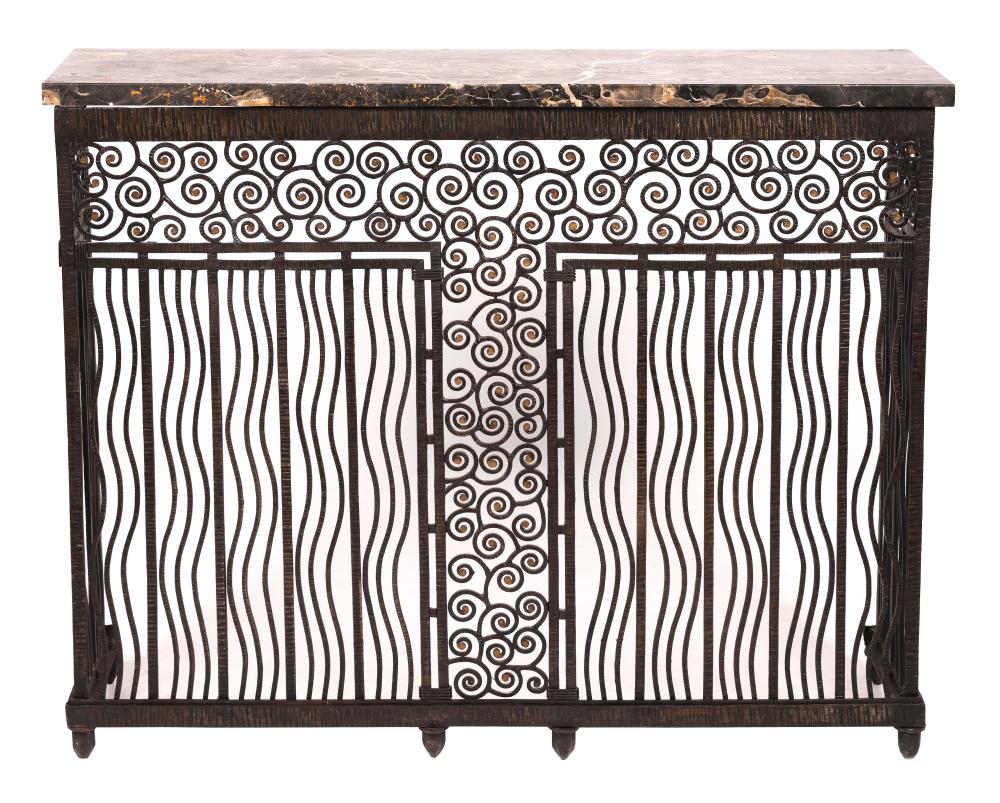 ART DECO WROUGHT IRON CONSOLE TABLE