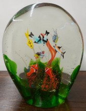 ART GLASS AQUARIUM PAPERWEIGHT