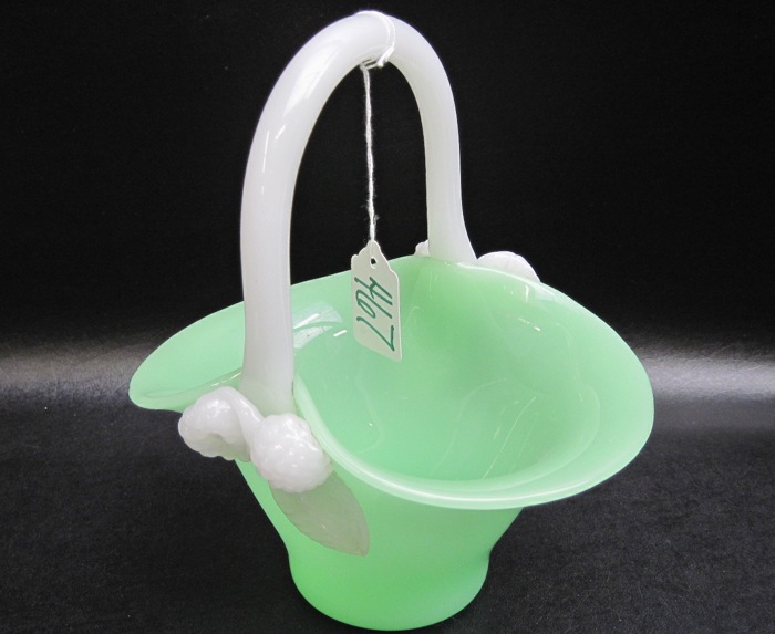 ART GLASS BASKET attributed to