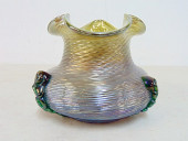 ART GLASS BOWL OR VASE, UNSIGN