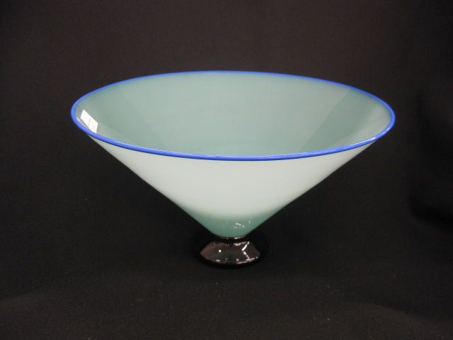 Art Glass Bowl seafoam green iwth