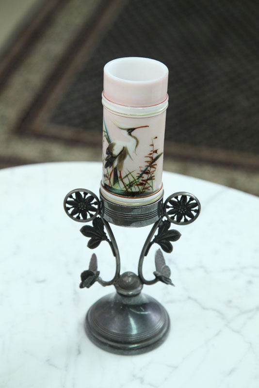 ART GLASS BUD VASE. Attributed to