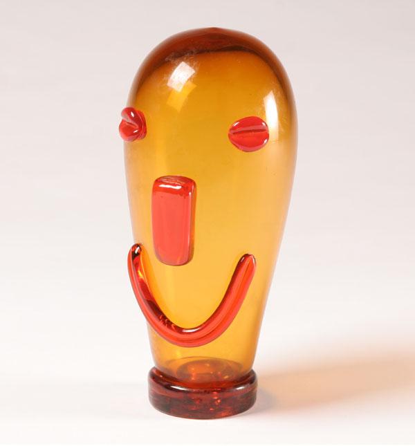 Art glass clown head, made by the