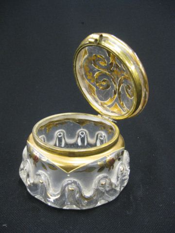 Art Glass Dresser Box floral & gold