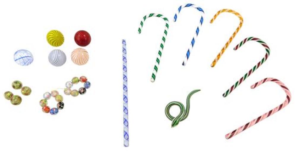 ART GLASS: FIFTEEN SMALL PIECES