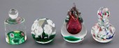 ART GLASS: FOUR CLEAR PAPERWEI