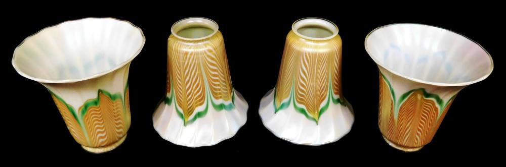 ART GLASS: FOUR IRIDESCENT ART