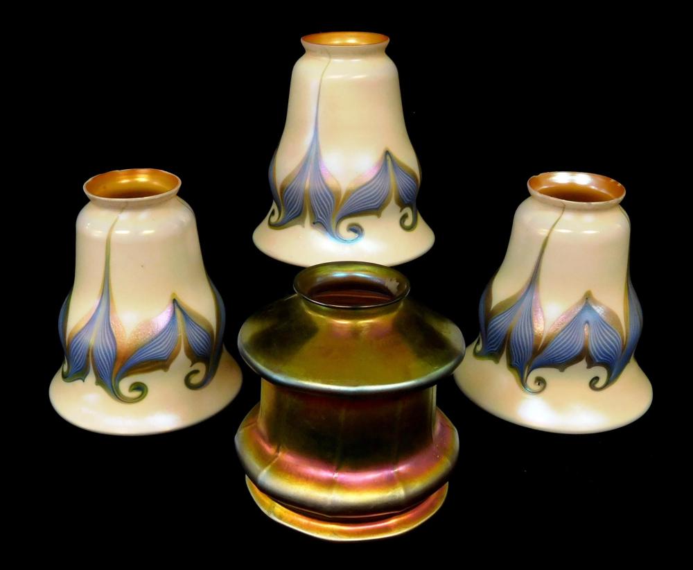 ART GLASS: FOUR IRIDESCENT ART