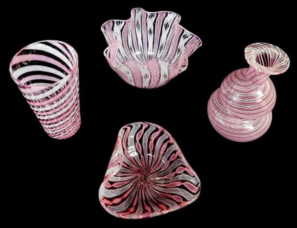 ART GLASS: FOUR PIECES OF