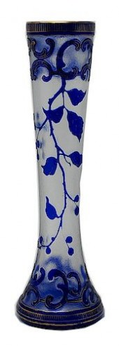 ART GLASS GOLD ENAMELED BLUE C