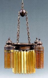Art glass hanging light fixtur