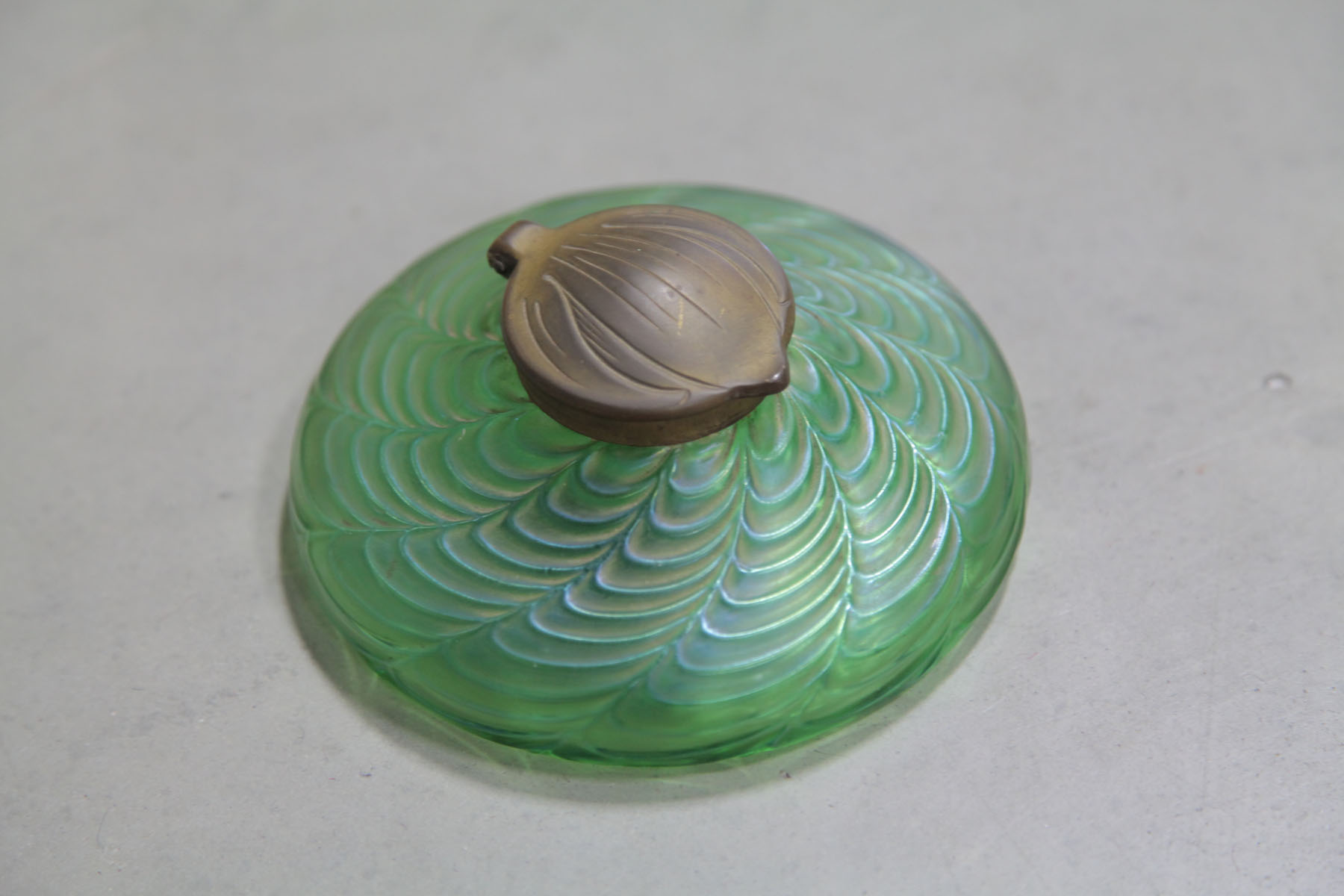 ART GLASS INKWELL.  Bohemian  early