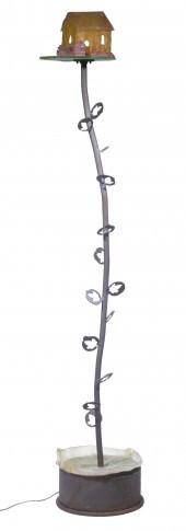 ART GLASS & IRON FLOOR LAMP Co