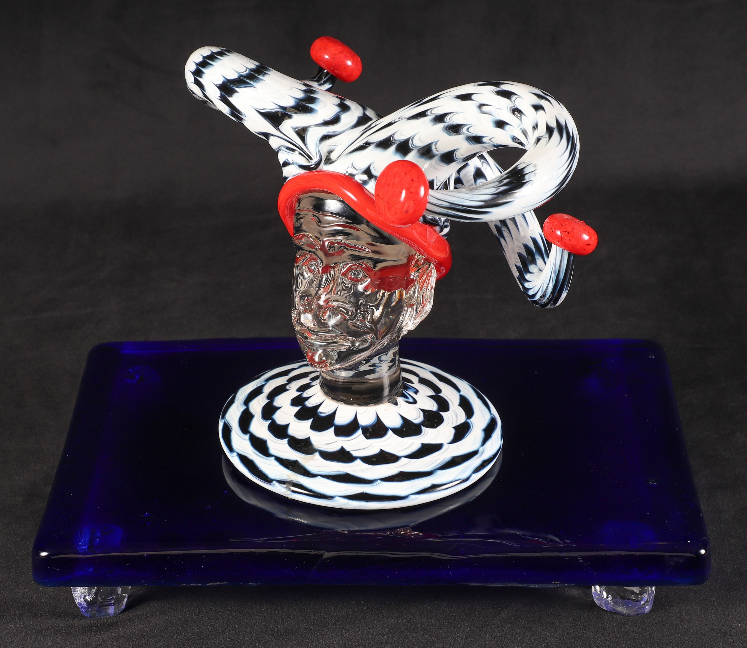 Art glass jester clown bust